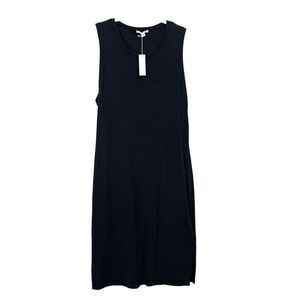 NEW Standard James Perse sleeveless midi t shirt dress Size XL black lagenlook s
